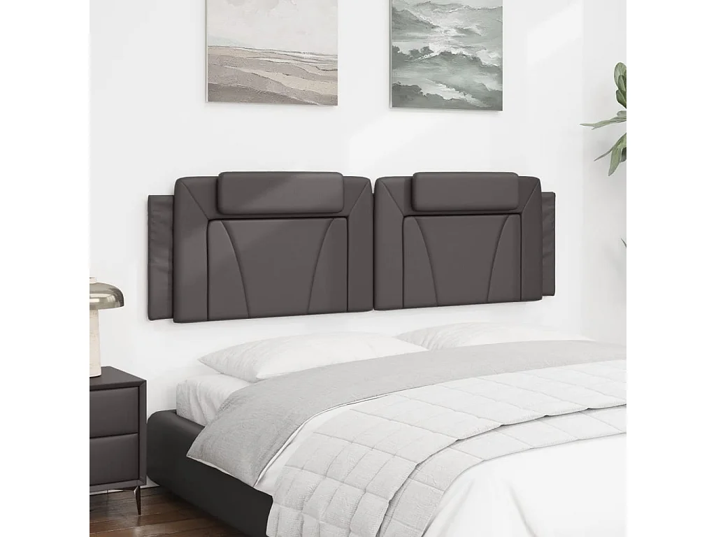 Coussin de tête de lit Viana gris 180 cm similicuir