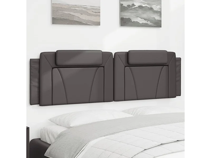 Hoofdbordkussen "Viana" 180 cm kunstleer grijs