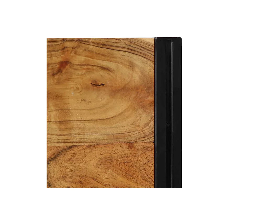 Kopfteil 100 cm Massivholz Akazie und Eisen