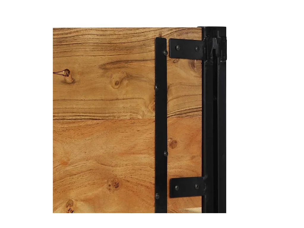 Hoofdeinde 100 cm massief hout acaciahout en ijzer