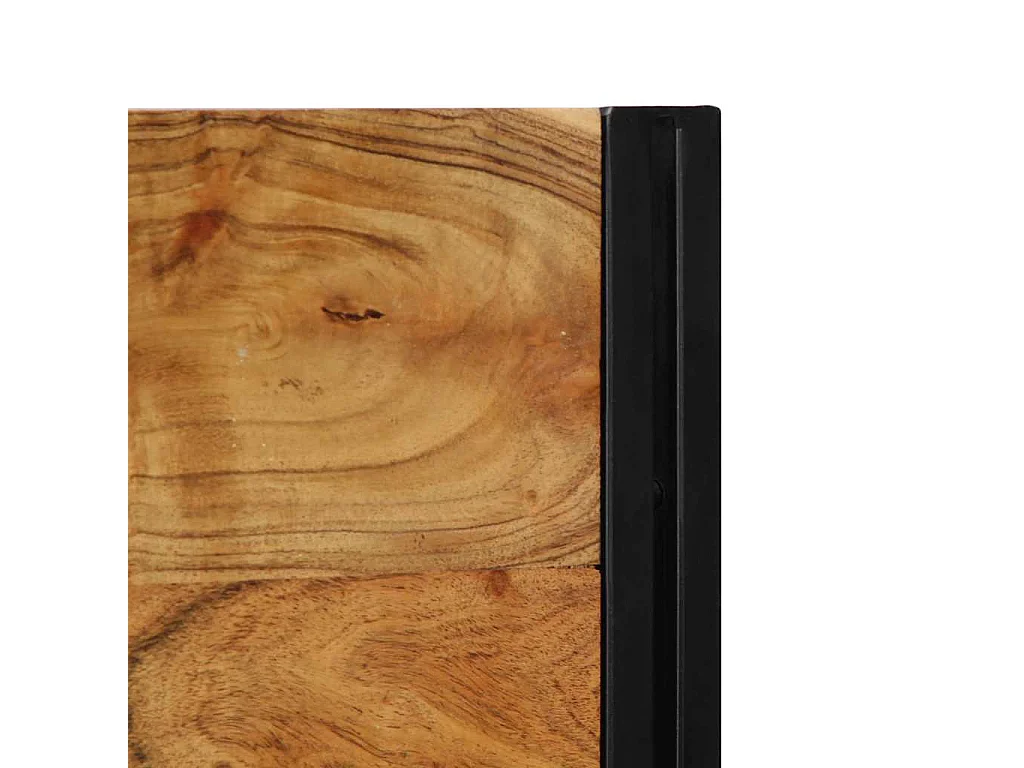 Kopfteil 100 cm Massivholz Akazie und Eisen