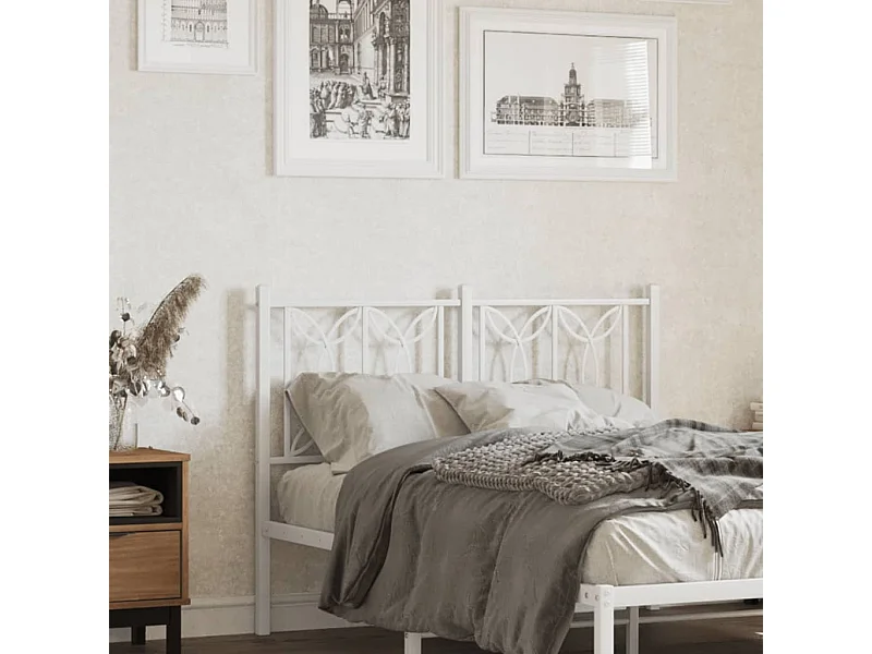 Testiera in Metallo Bianco 120 cm