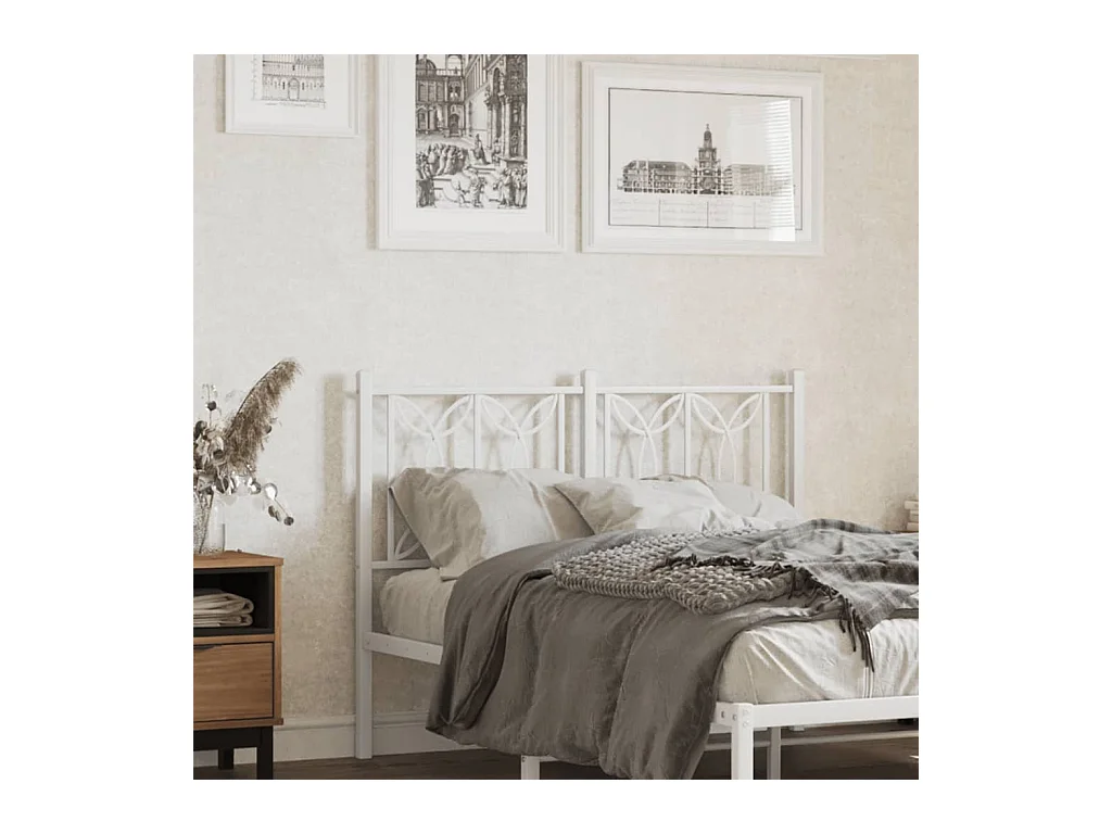 Testiera in Metallo Bianco 120 cm