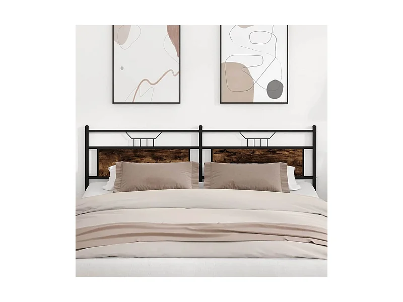 Kopfteil Räuchereiche 193 cm Holzwerkstoff und Stahl