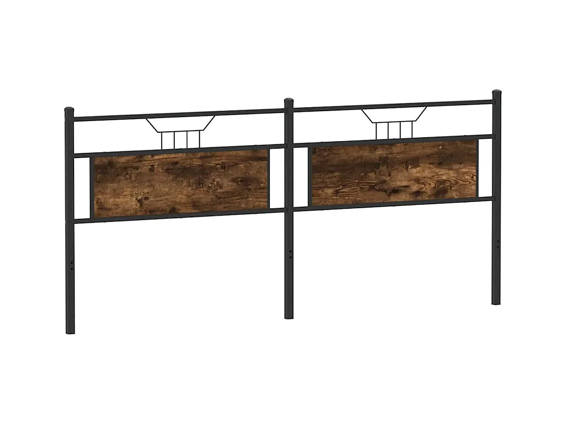 Hoofdeinde 193 cm spaanplaat gerookt eikenkleurig en staal