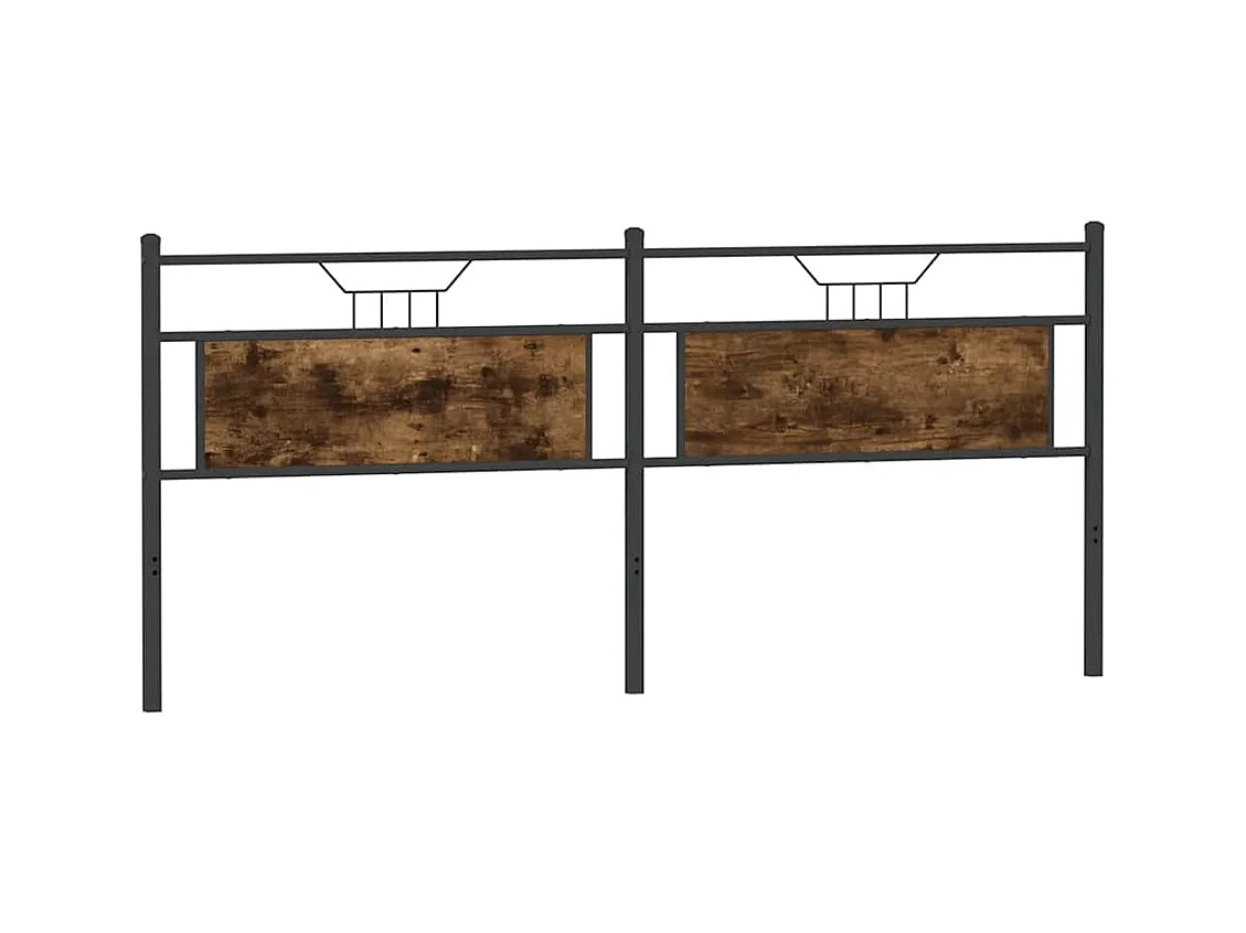 Hoofdeinde 193 cm spaanplaat gerookt eikenkleurig en staal