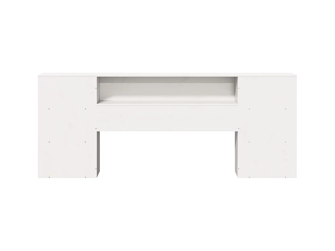 Hoofdbord met opbergruimte 200 cm massief grenenhout wit