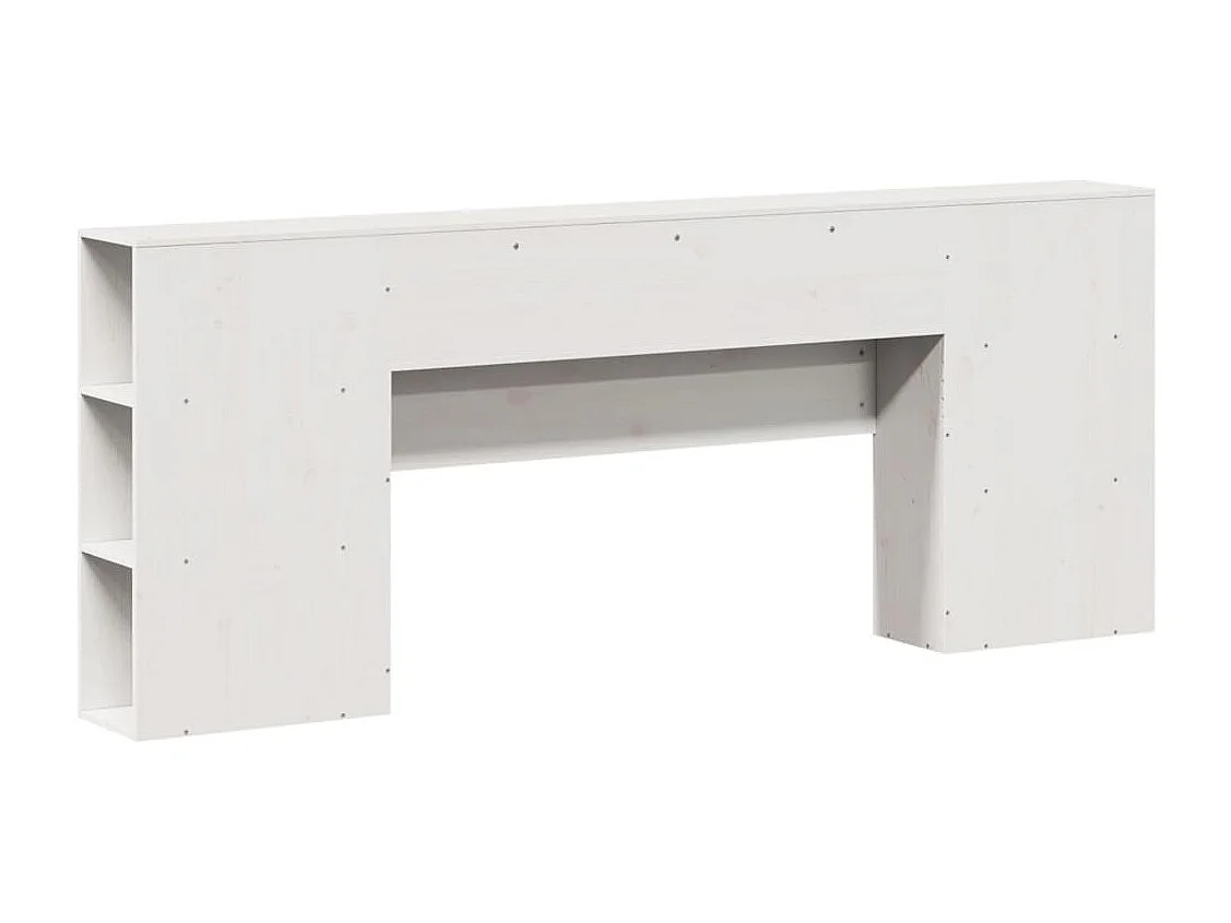 Tête de lit avec rangement blanc 200 cm bois massif de pin