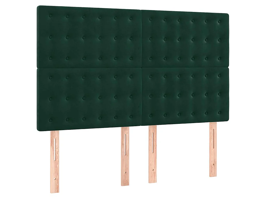 Hoofdbord donkergroen 144x5x118/128 cm fluweel