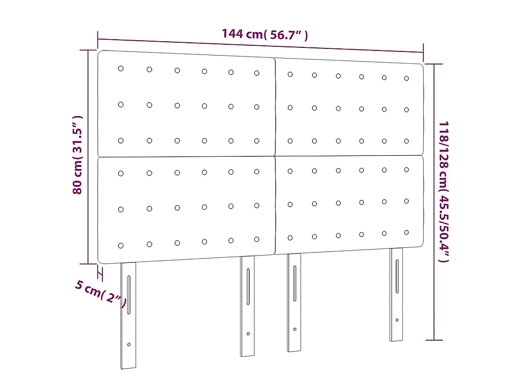 Hoofdbord donkergroen 144x5x118/128 cm fluweel