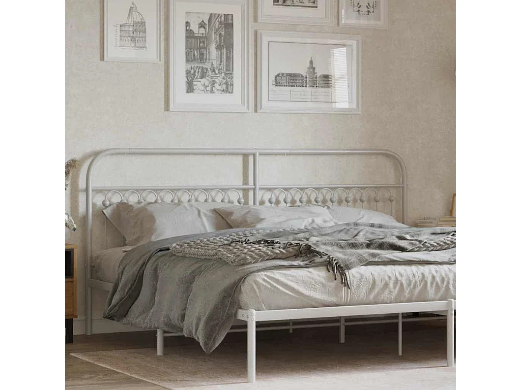 Tête de lit de remplacement métal blanc 200 cm