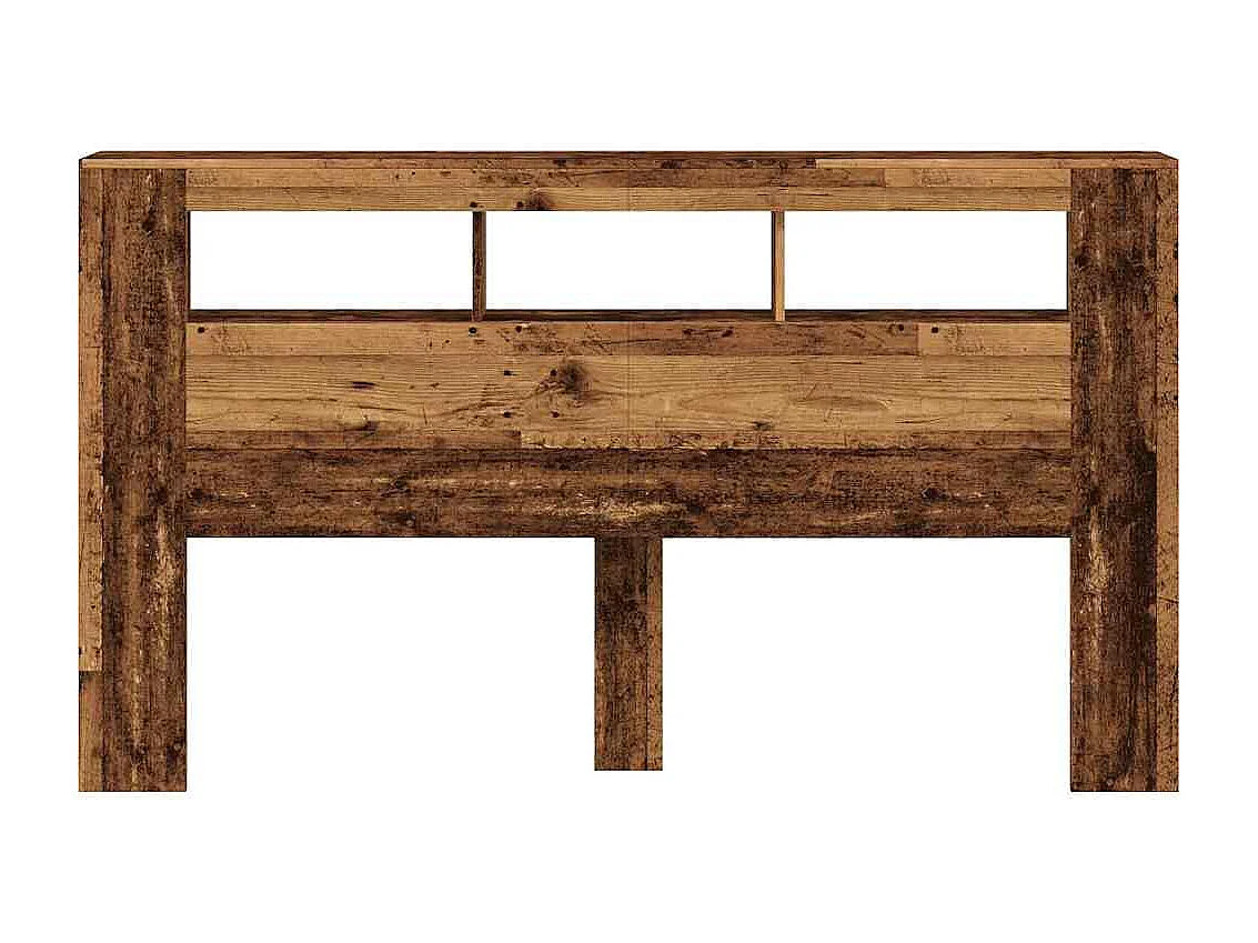 Tête de lit à LED vieux bois 180x18,5x103,5cm bois d'ingénierie