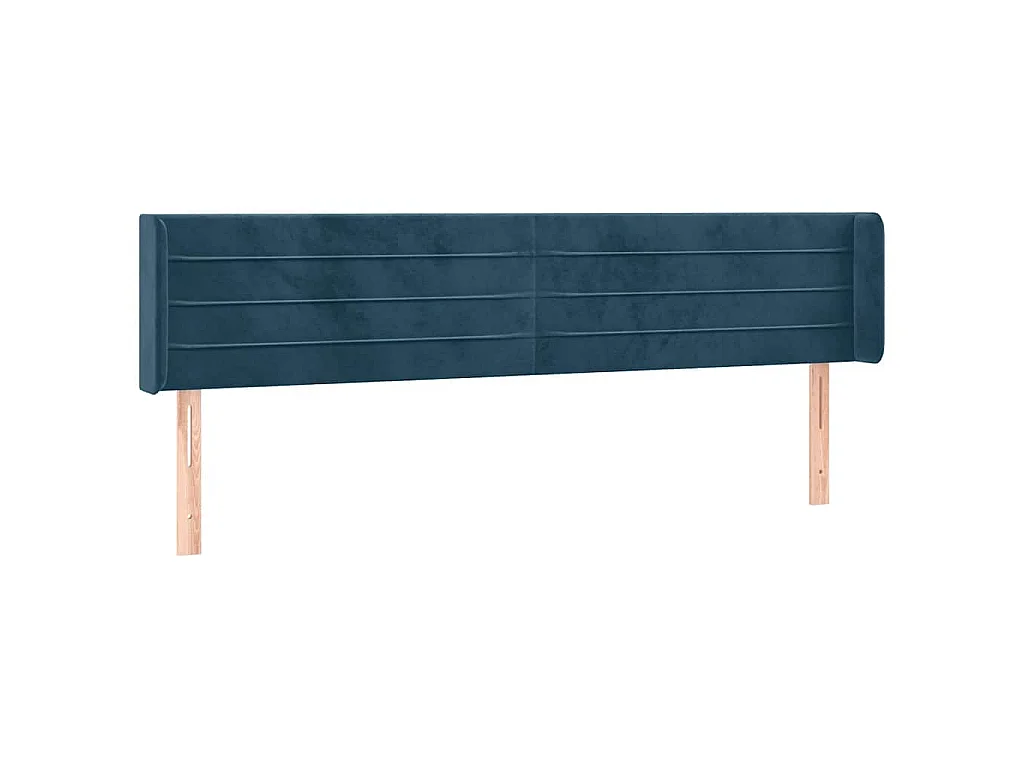 Hoofdbord met randen 183x16x78/88 cm fluweel donkerblauw