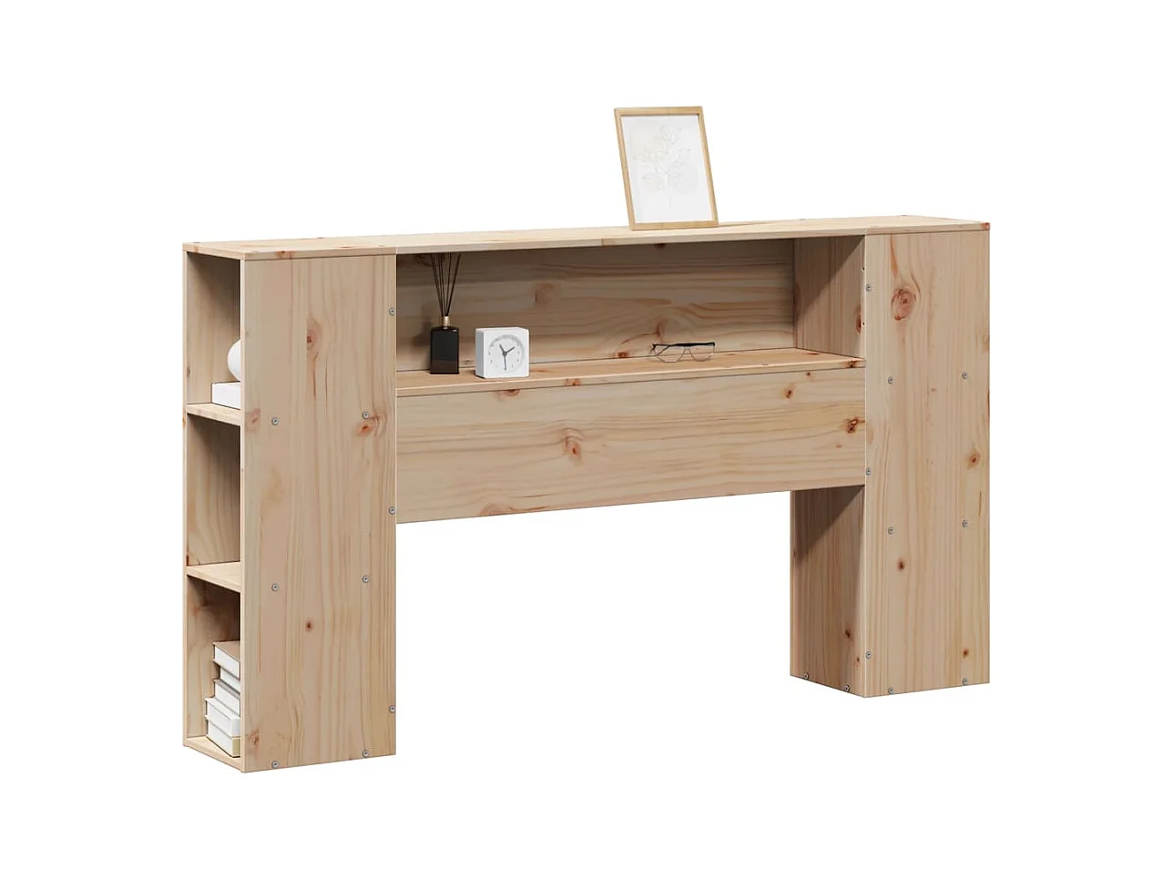 Hoofdbord met opbergruimte 140 cm massief grenenhout