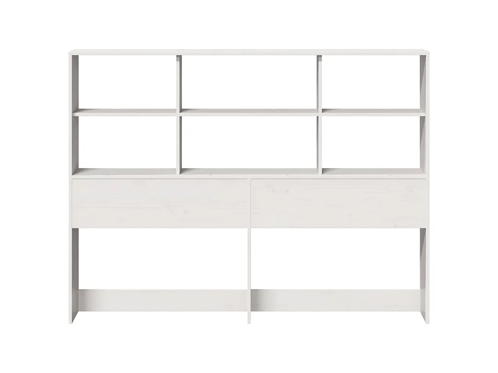 Hoofdbord met opbergruimte 160 cm massief grenenhout wit