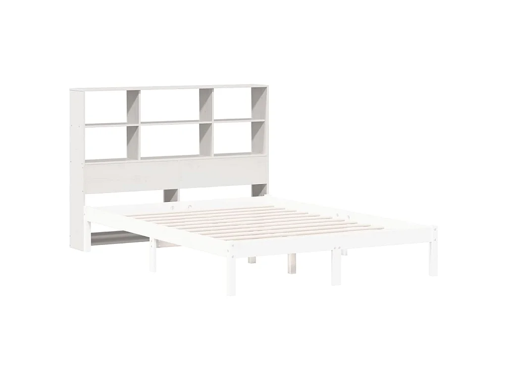 Hoofdbord met opbergruimte 160 cm massief grenenhout wit