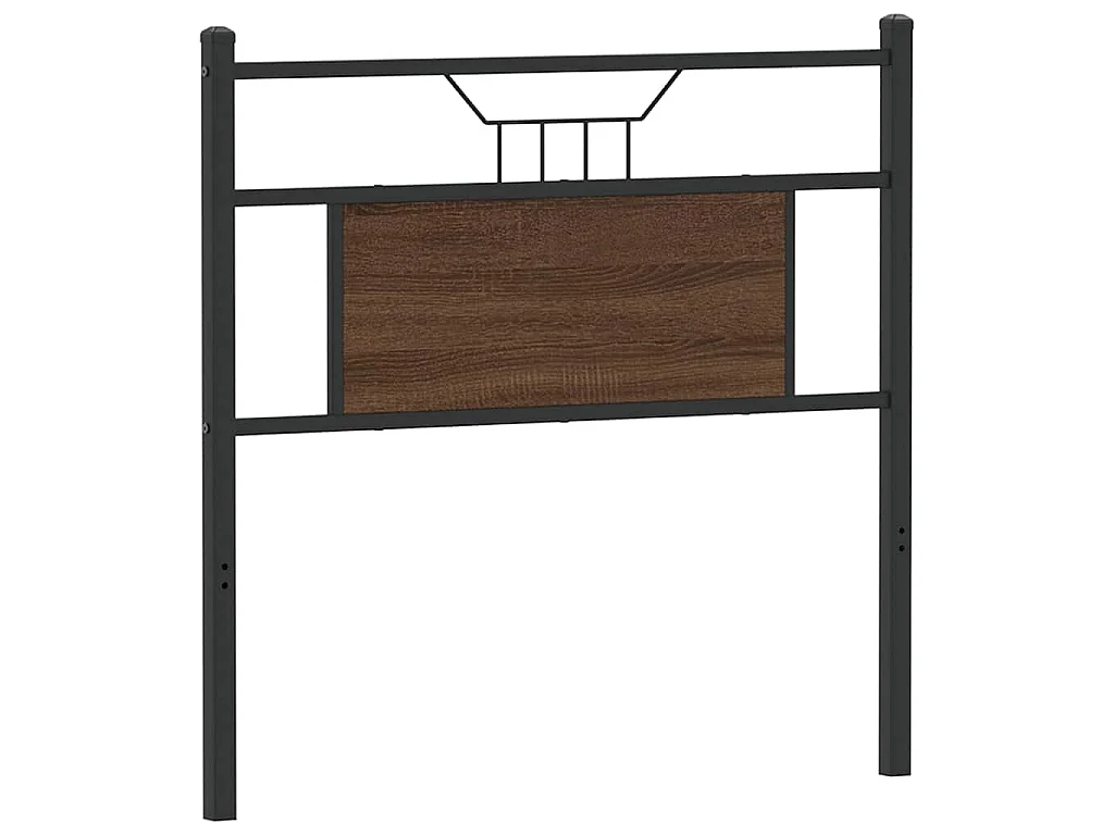 Testiera di Ricambio Rovere Marrone 80 cm in Legno Multistrato e Acciaio