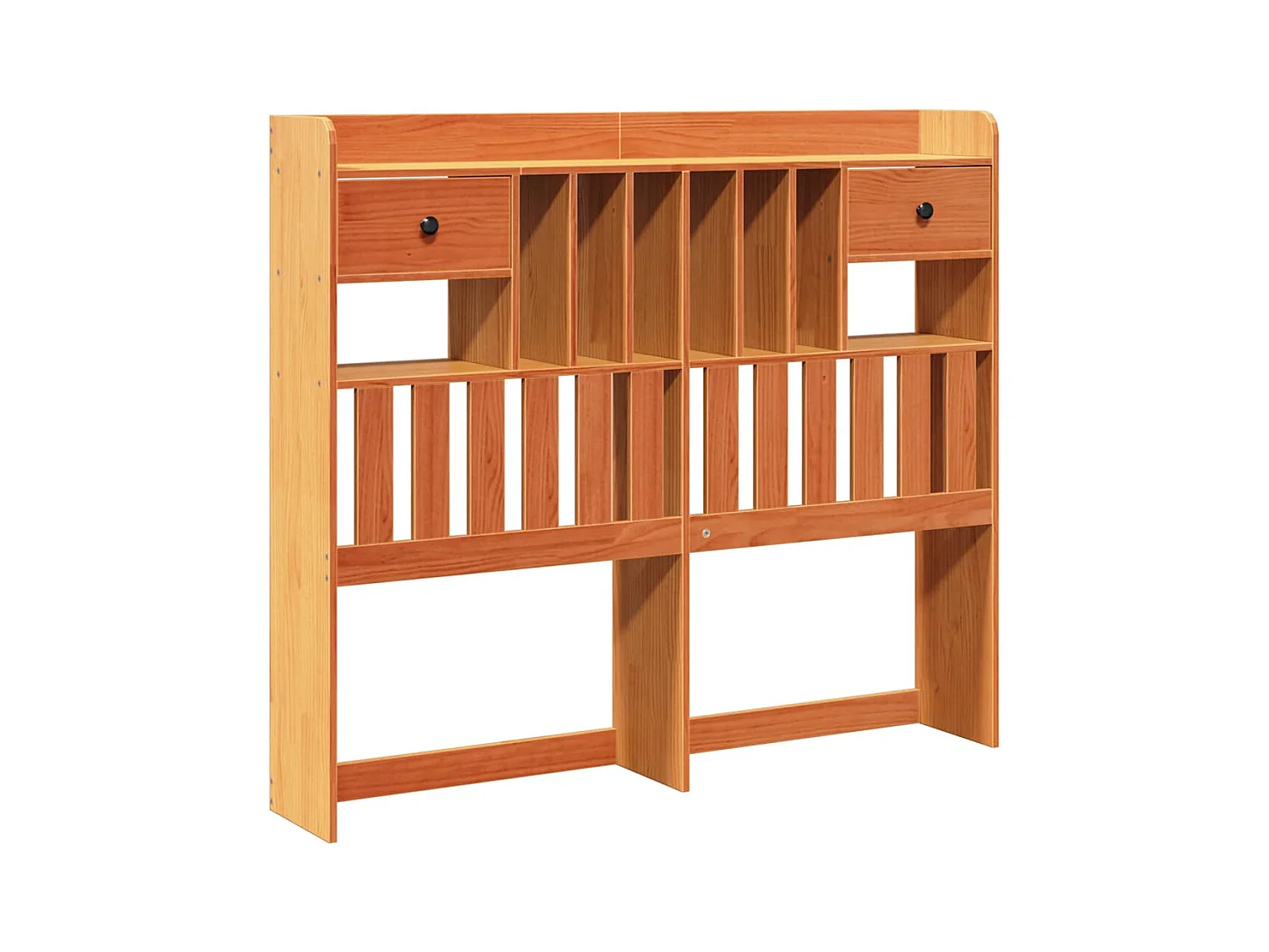 Tête de lit avec rangement cire marron 135cm bois massif de pin