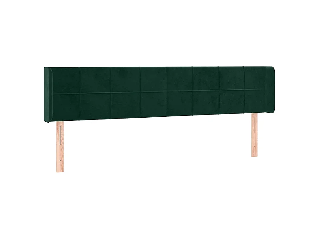 Kopfteil mit Ohren Dunkelgrün 163x16x78/88 cm Samt