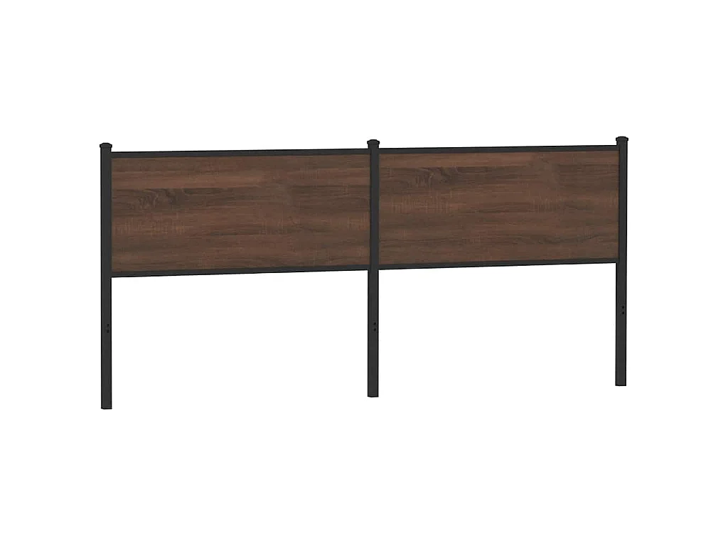 Vervangend hoofdbord 190 cm bewerkt hout en staal bruin eikenkleurig