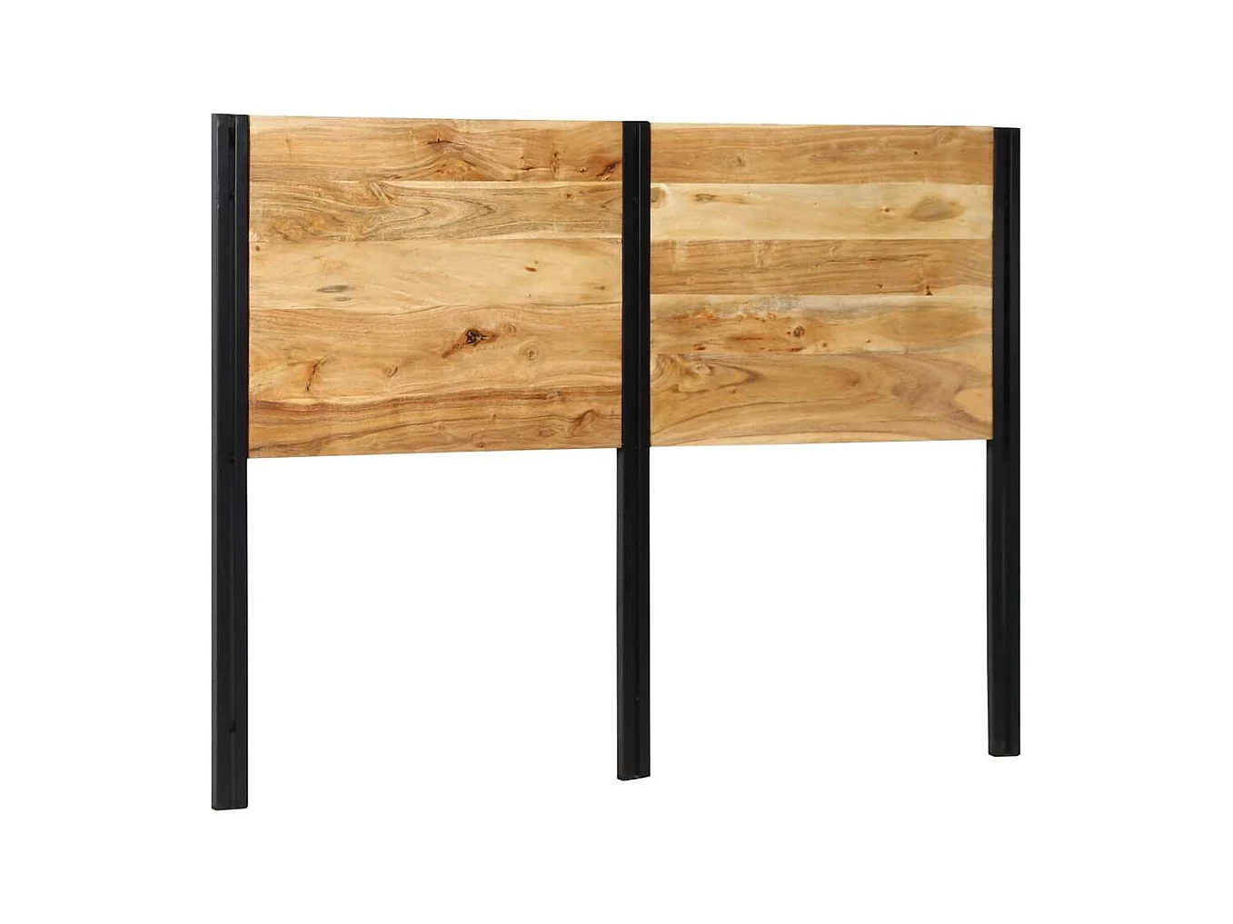 Testiera 140 cm in Legno Massello di Acacia e Ferro