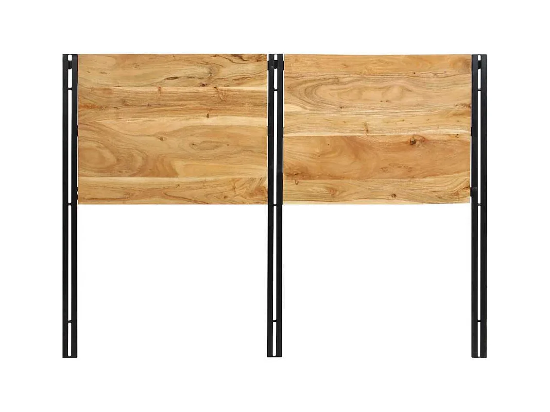 Testiera 140 cm in Legno Massello di Acacia e Ferro