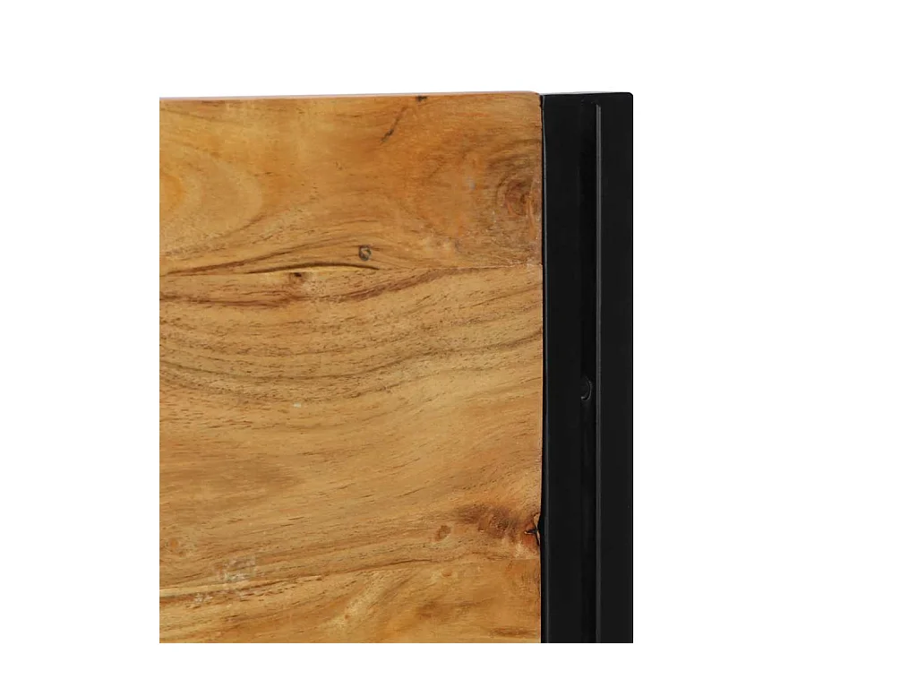 Testiera 140 cm in Legno Massello di Acacia e Ferro