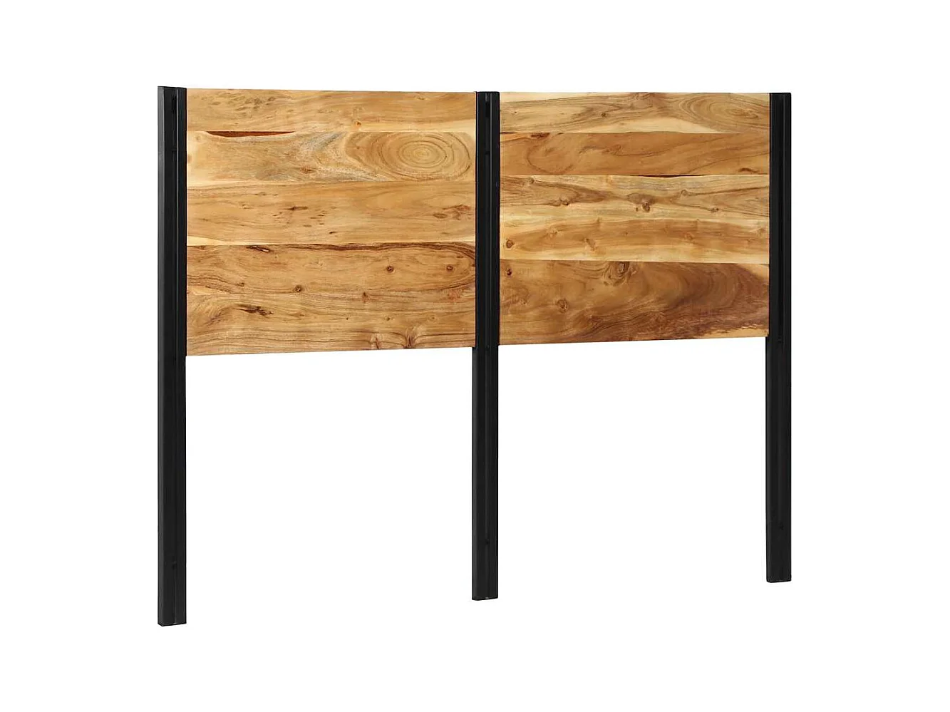 Kopfteil 140 cm Massivholz Akazie und Eisen