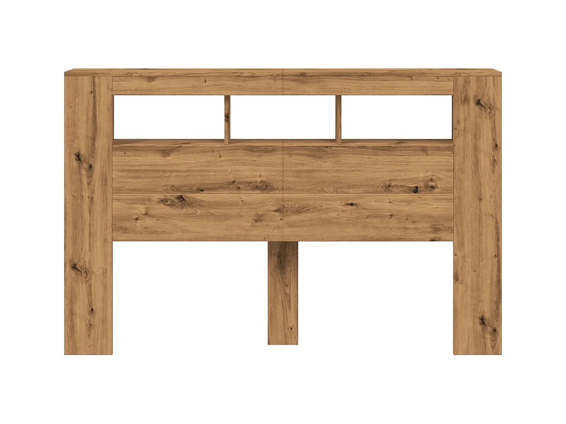 Tête de lit à LED chêne artisanal 160x18,5x103,5 cm