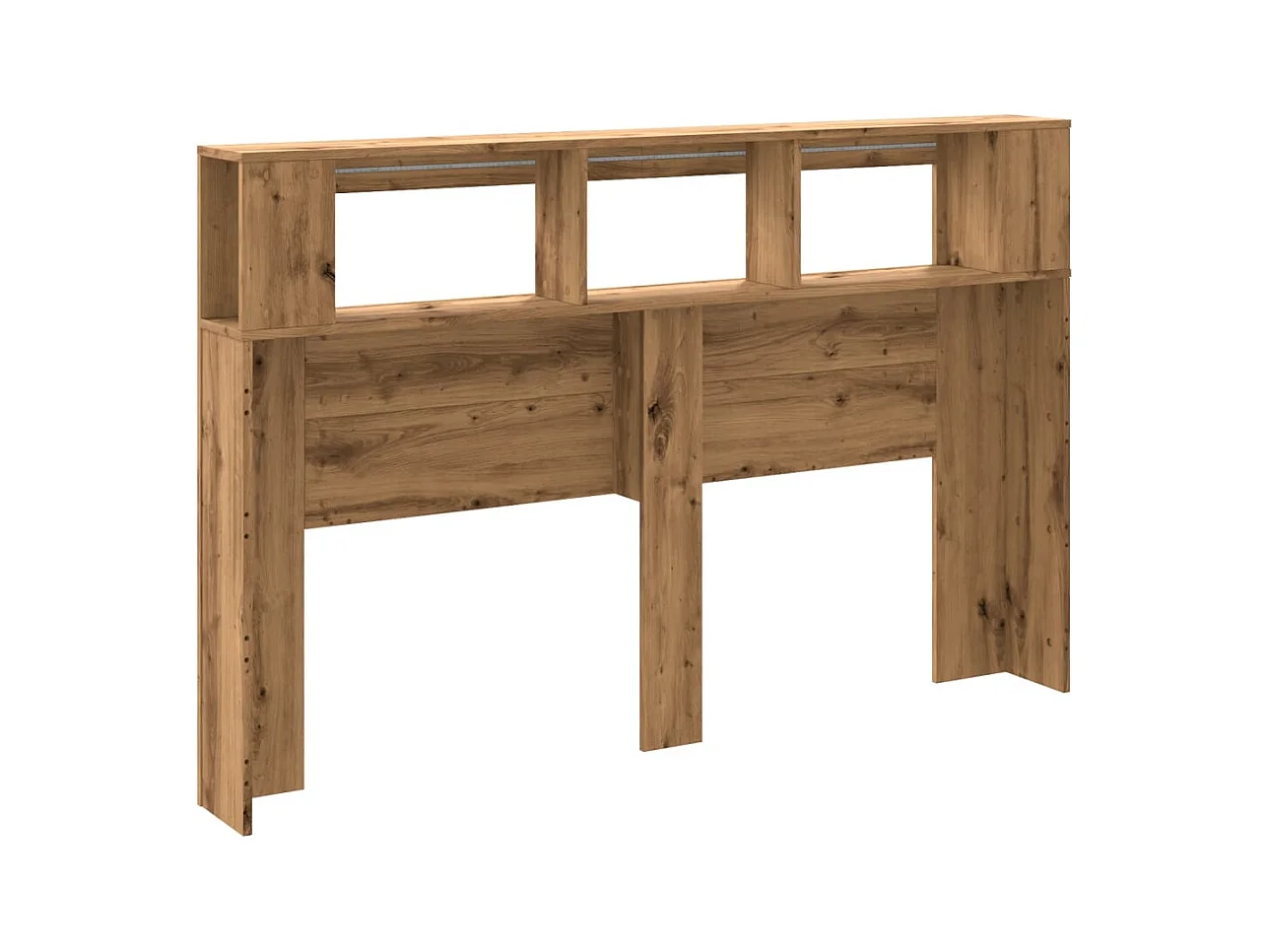 Tête de lit à LED chêne artisanal 160x18,5x103,5 cm