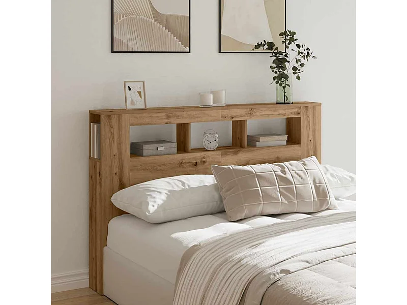 LED-Kopfteil Artisan-Eiche 160x18,5x103,5 cm Holzwerkstoff