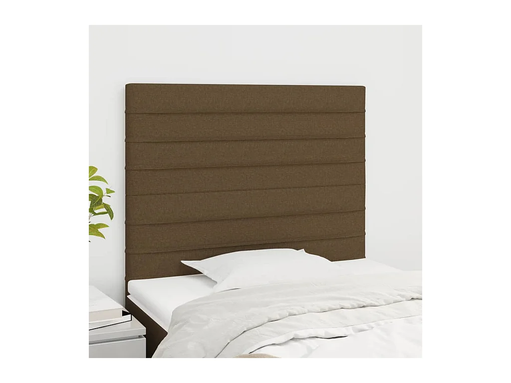 Têtes de lit 2 pcs Marron Foncé 90x5x78/88 cm Tissu