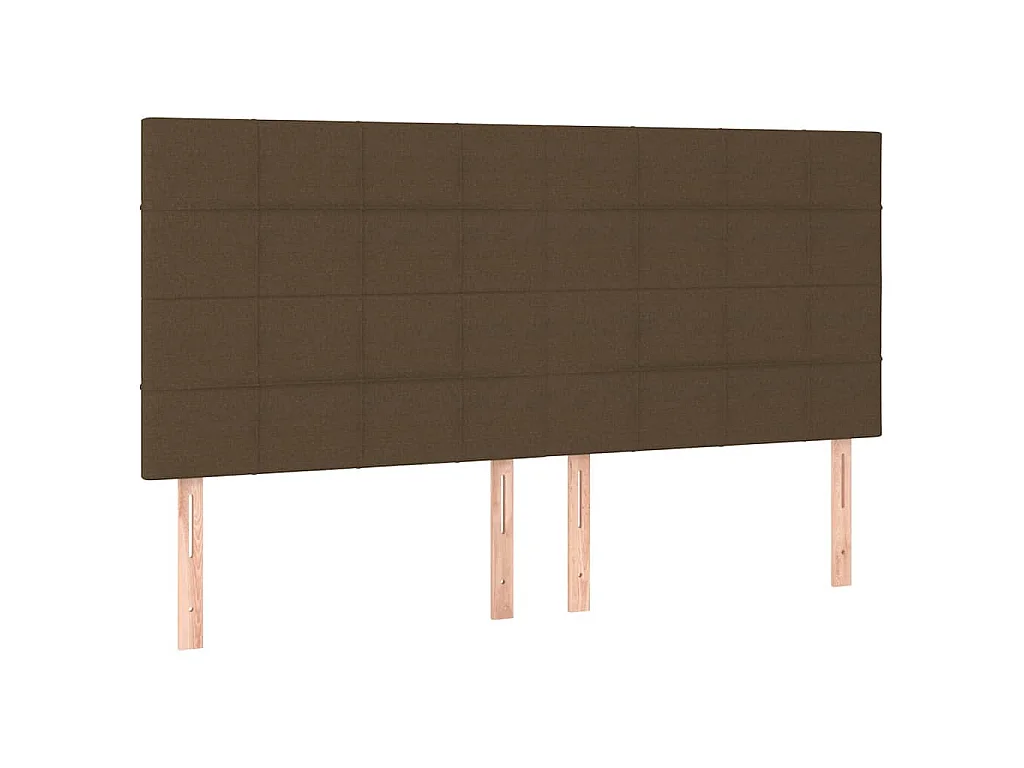 Tête de lit marron foncé 200 x 5 x 118/128 cm Tissu