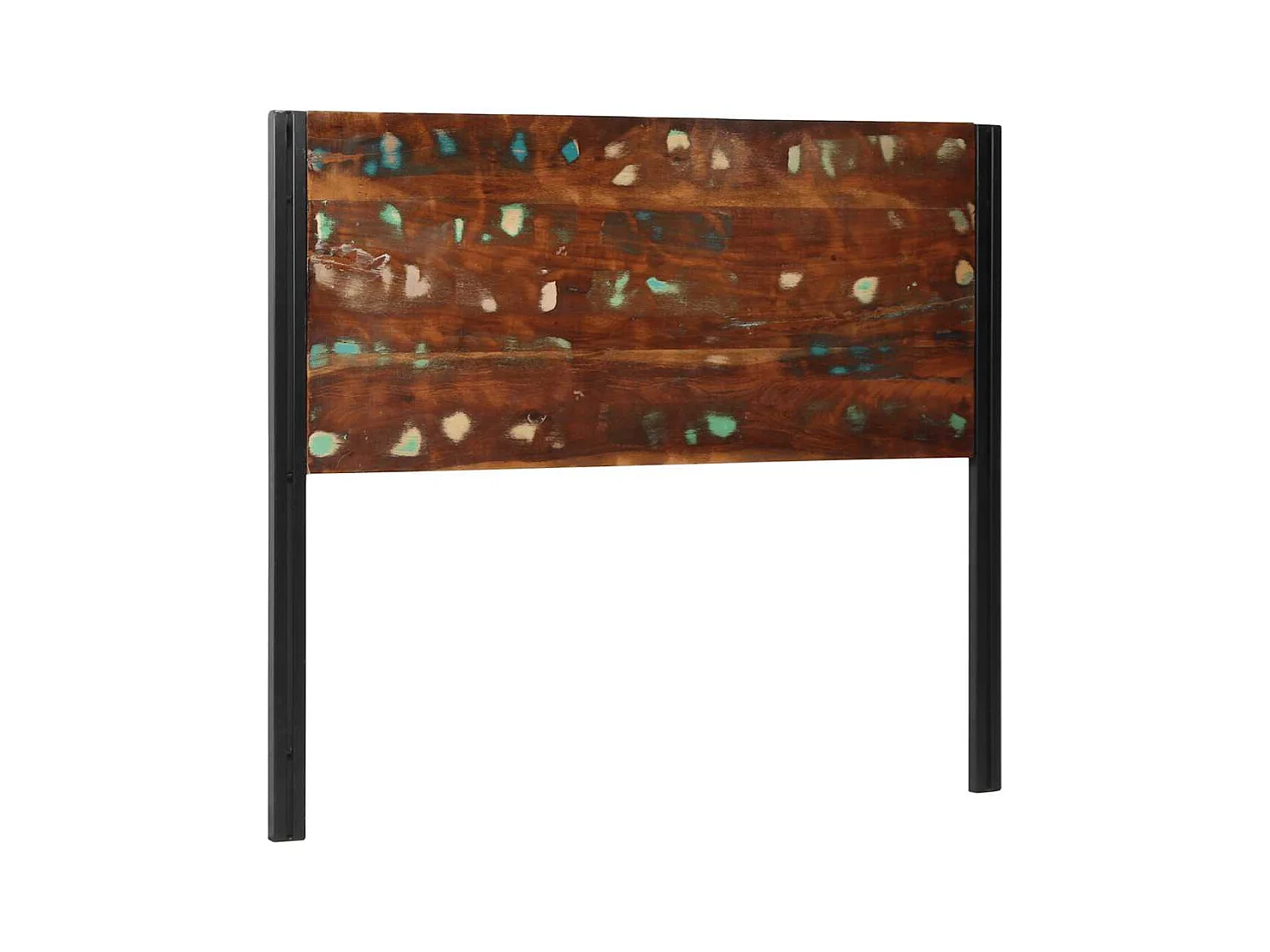 Kopfteil 120 cm Altholz Massivholz und Eisen