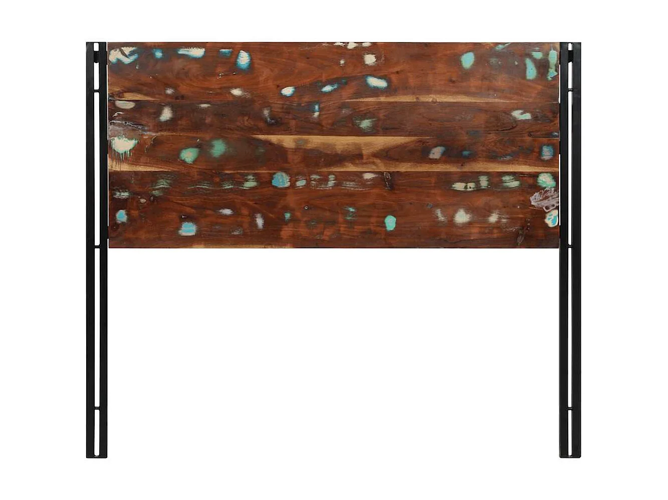 Kopfteil 120 cm Altholz Massivholz und Eisen