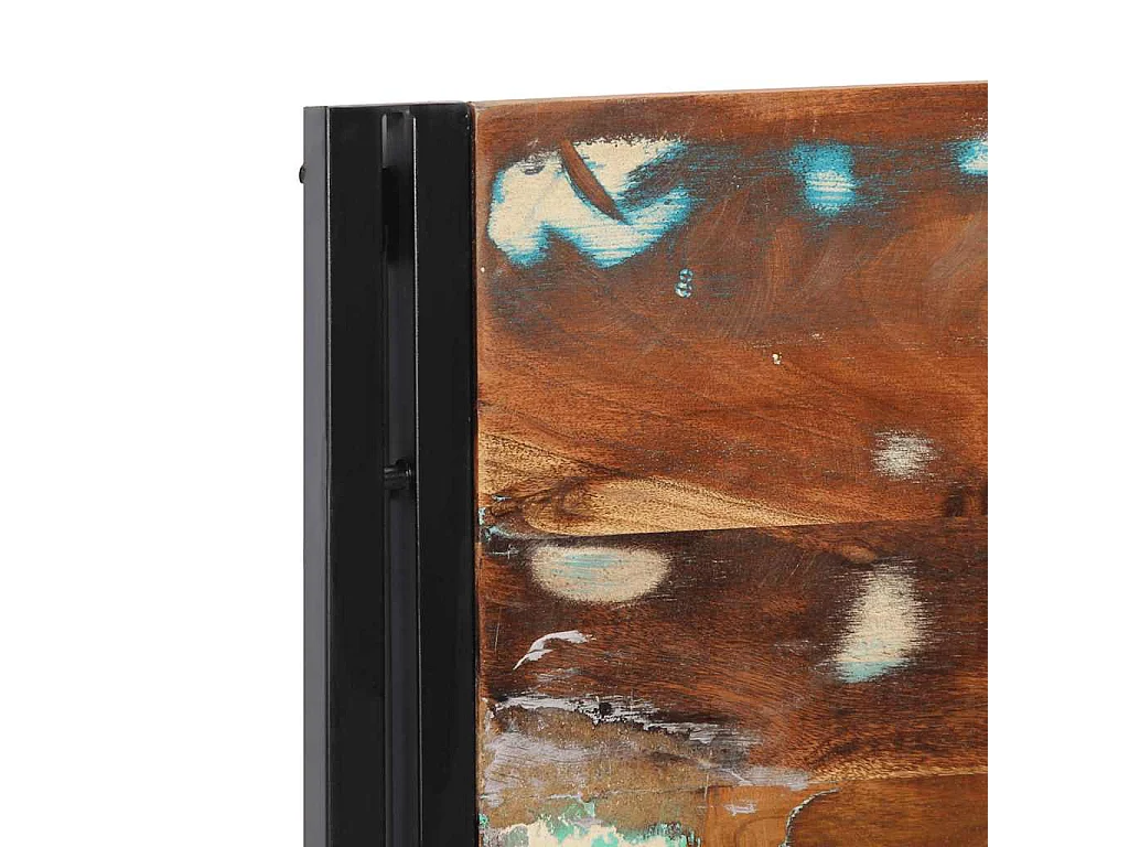 Testiera 120 cm in Legno Massello di Recupero e Ferro