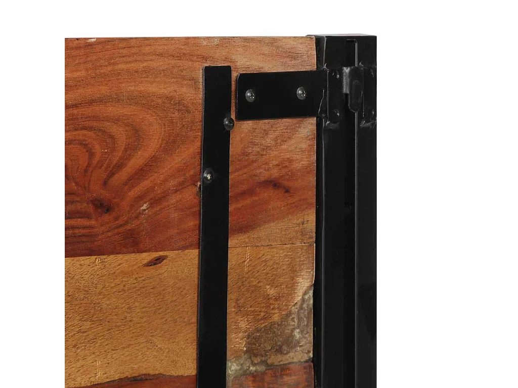 Testiera 120 cm in Legno Massello di Recupero e Ferro
