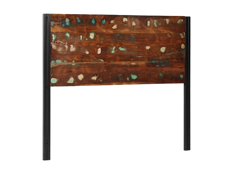 Tête de lit 120 cm bois massif récupéré et fer