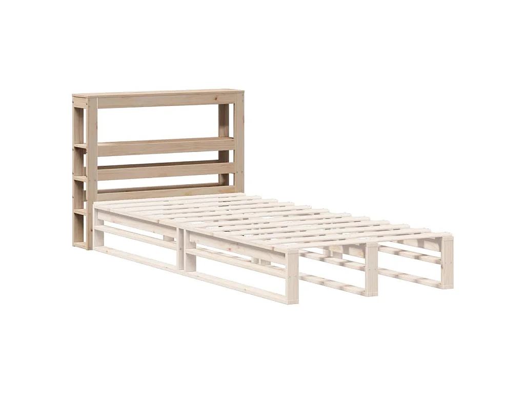 Tête de lit avec étagères 75 cm bois massif de pin