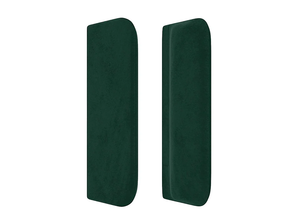 Tête de lit avec oreilles Vert foncé 163x16x78/88 cm Velours