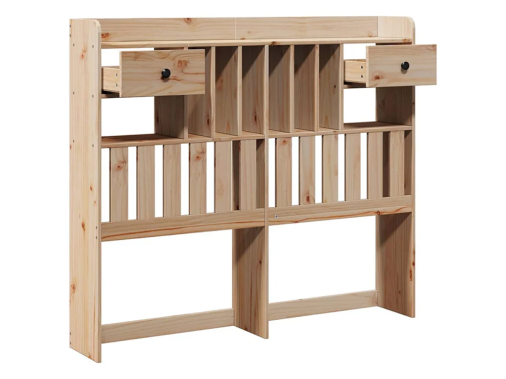 Tête de lit avec rangement 135 cm bois massif de pin