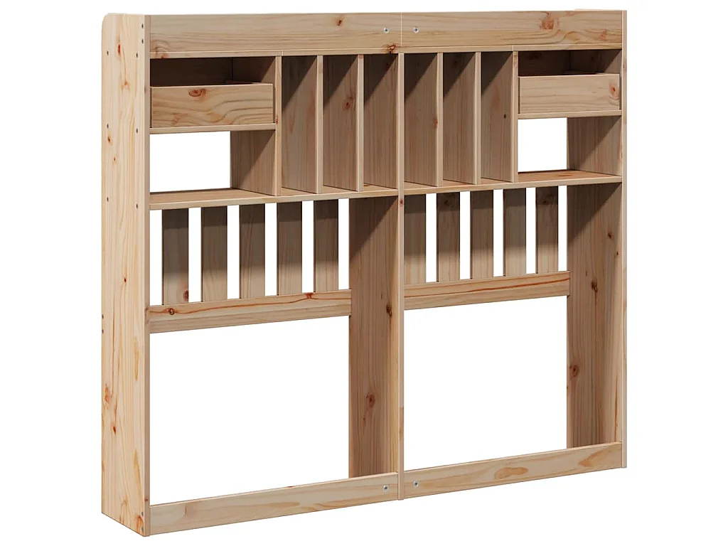 Tête de lit avec rangement 135 cm bois massif de pin