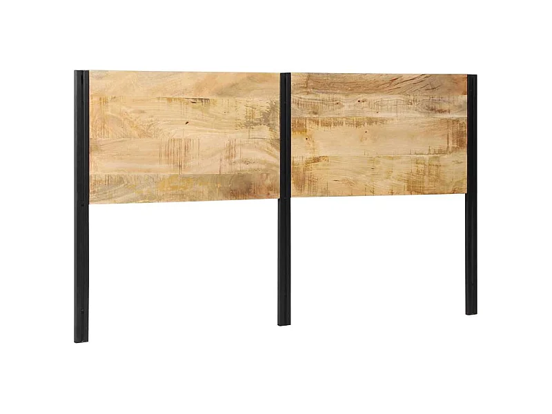 Tête de lit 180 cm bois massif manguier et fer