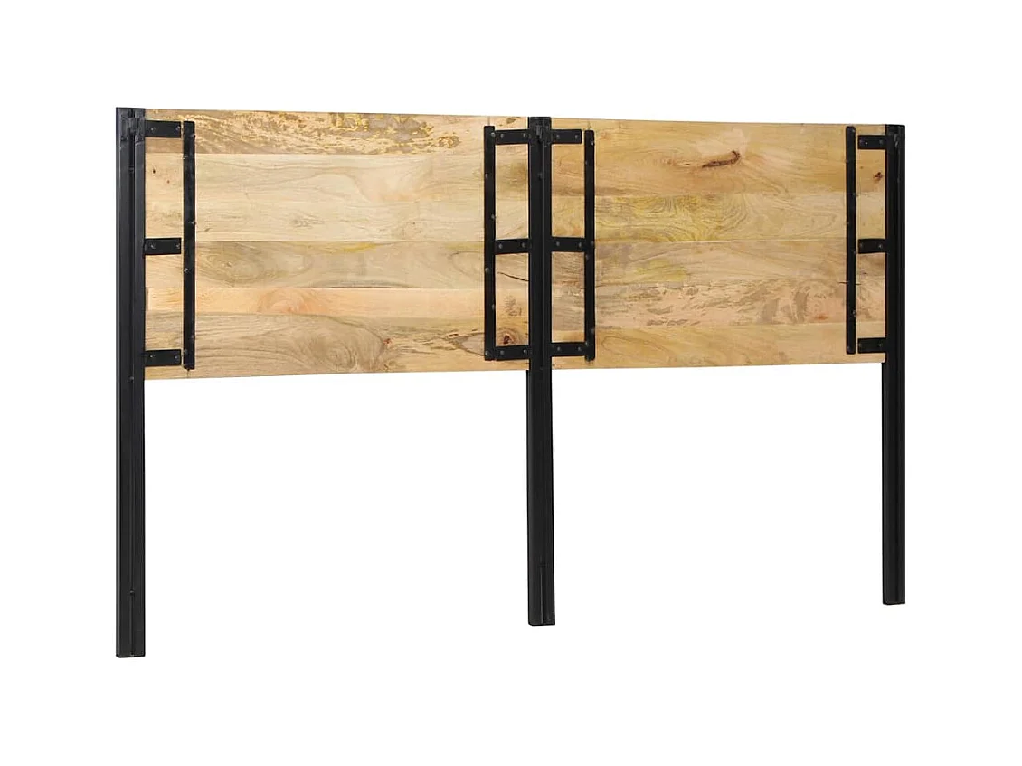 Testiera 180 cm in Legno Massello di Mango e Ferro