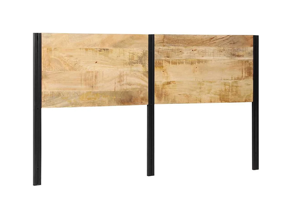 Tête de lit 180 cm bois massif manguier et fer
