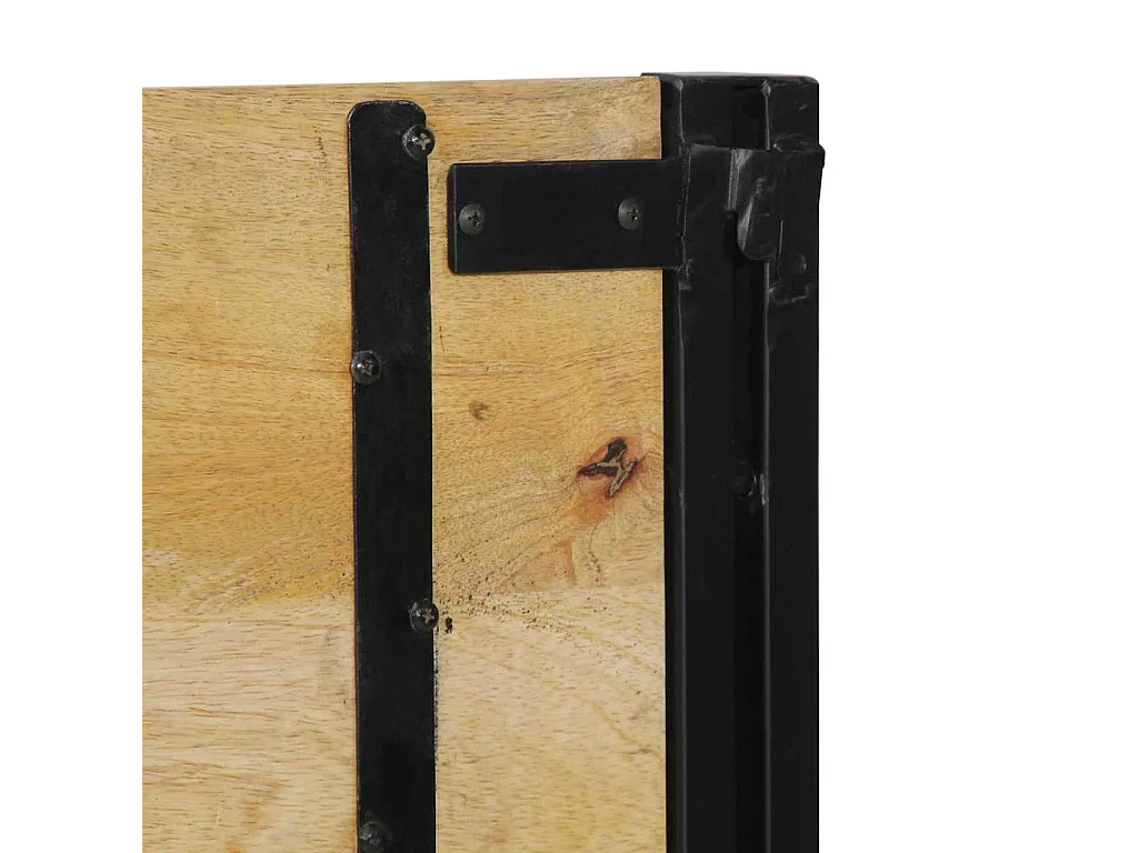 Tête de lit 180 cm bois massif manguier et fer