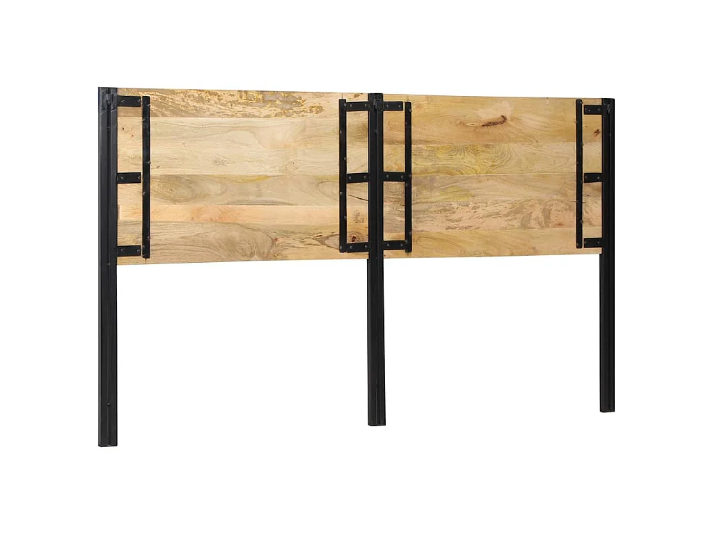 Testiera 180 cm in Legno Massello di Mango e Ferro