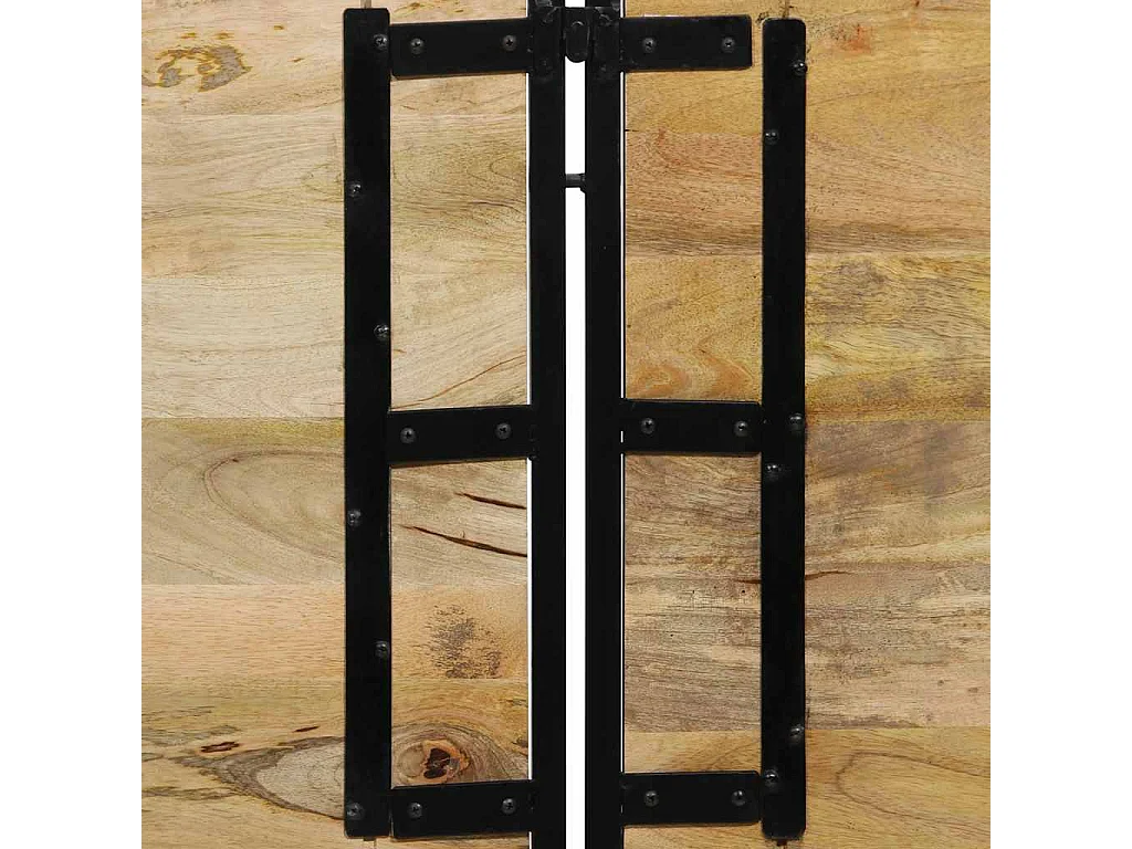 Testiera 180 cm in Legno Massello di Mango e Ferro