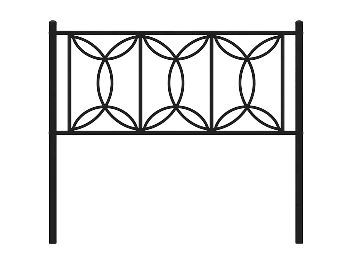 Tête de lit de remplacement métal noir 107 cm