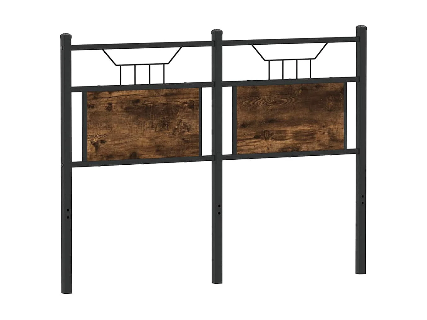 Hoofdbord 120 cm bewerkt hout en staal gerookt eikenkleurig